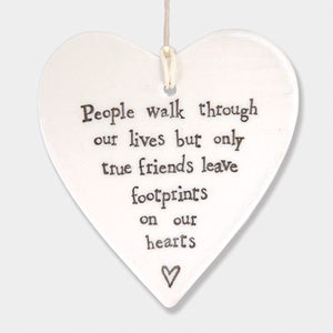 East of India True Friends Leave Footprints Hanging Heart | More Than Just at Gift | Narborough Hall
