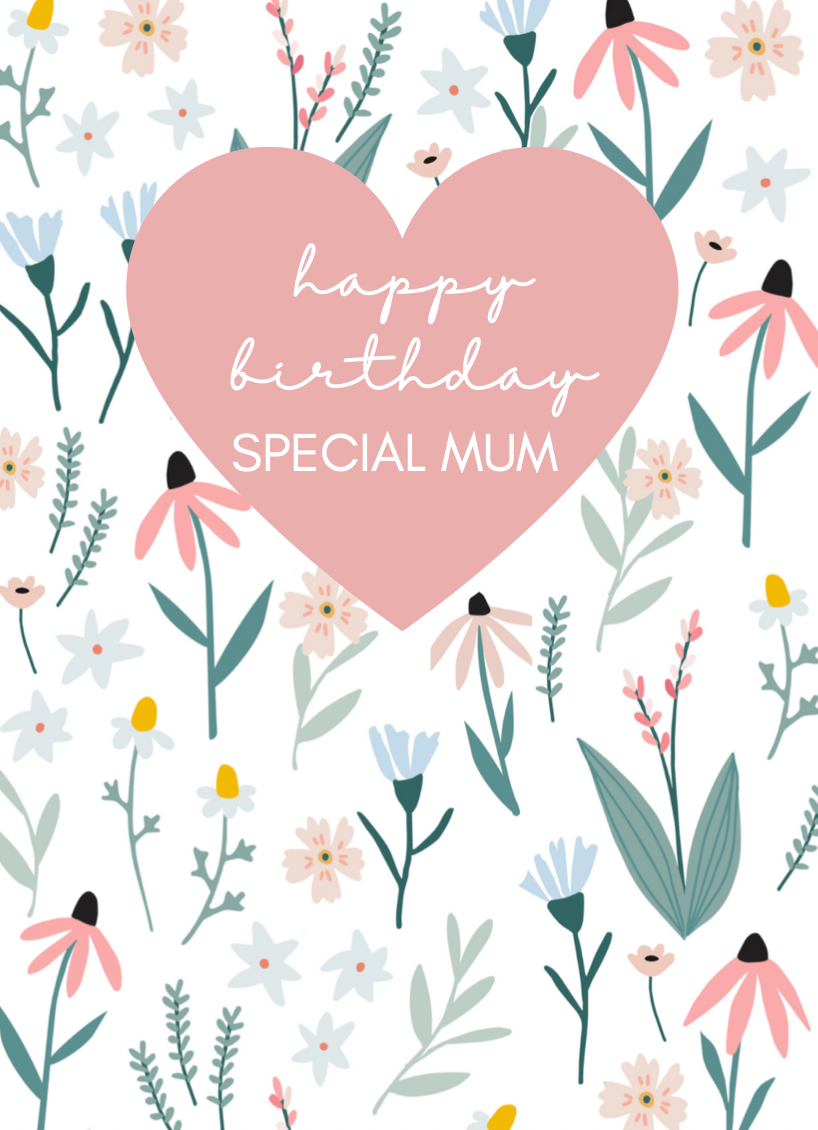 Fleur Scattered Flowers Special Mum Birthday Card