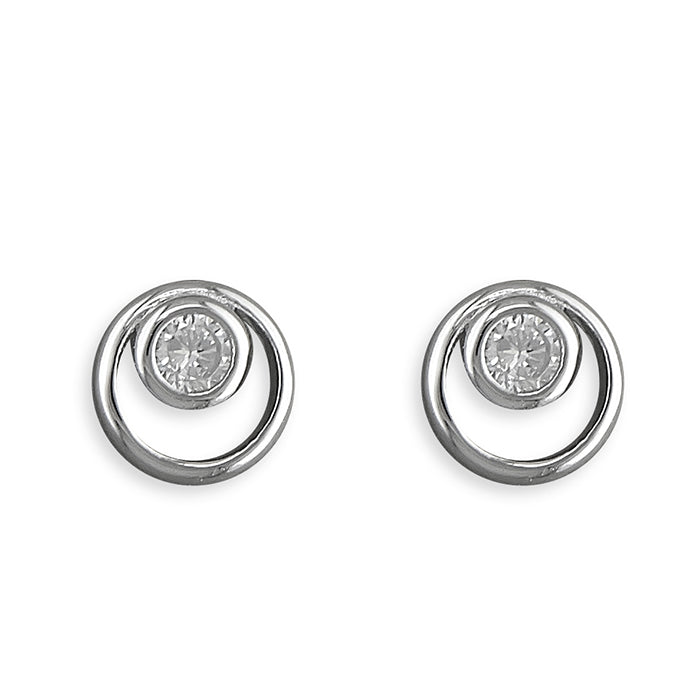 Sterling Silver Cubic Zirconia Stud Earrings