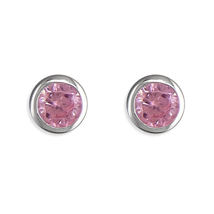 October Birthstone - Rose Pink - Care & Affection - Stud Earrings