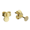 Sterling Silver Gold Plated Flat Disc Stud Earrings