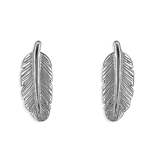 Sterling Silver Small feather stud Earrings