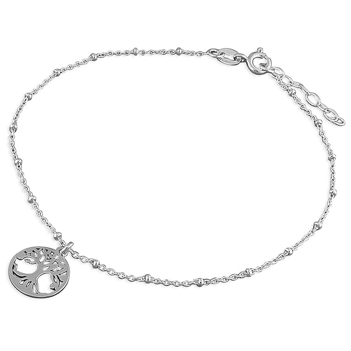 Sterling Silver Tree Of Life Anklet