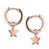 Sterling Silver Rose Gold Plated Star Huggie Earrings