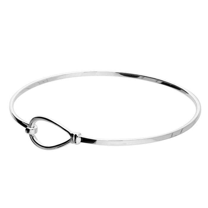 Sterling Silver Hook-in Loop Bangle