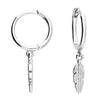 Iris & Miel Sterling Silver Feather Charm Huggie Earrings
