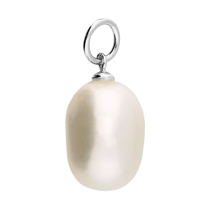 Sterling Silver Freshwater Pearl Charm Necklace