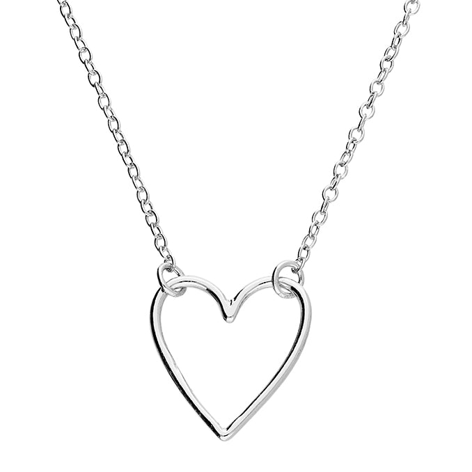 Sterling Silver Delicate Open Heart Necklace