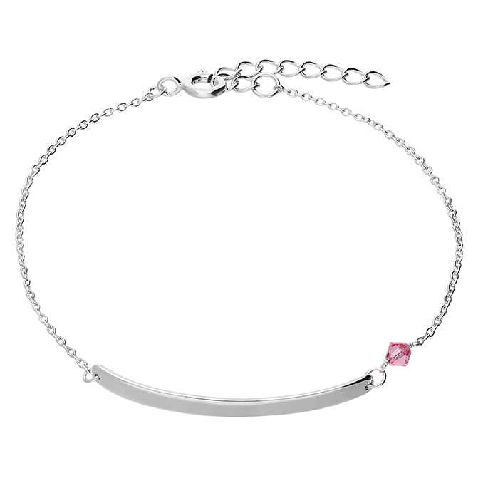 Sterling Silver Rose Pink Bracelet