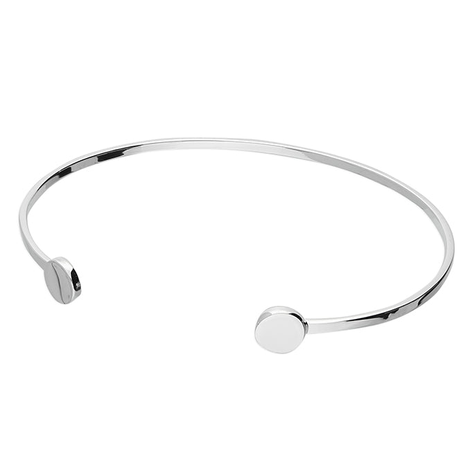 Sterling Silver Circle End Bangle