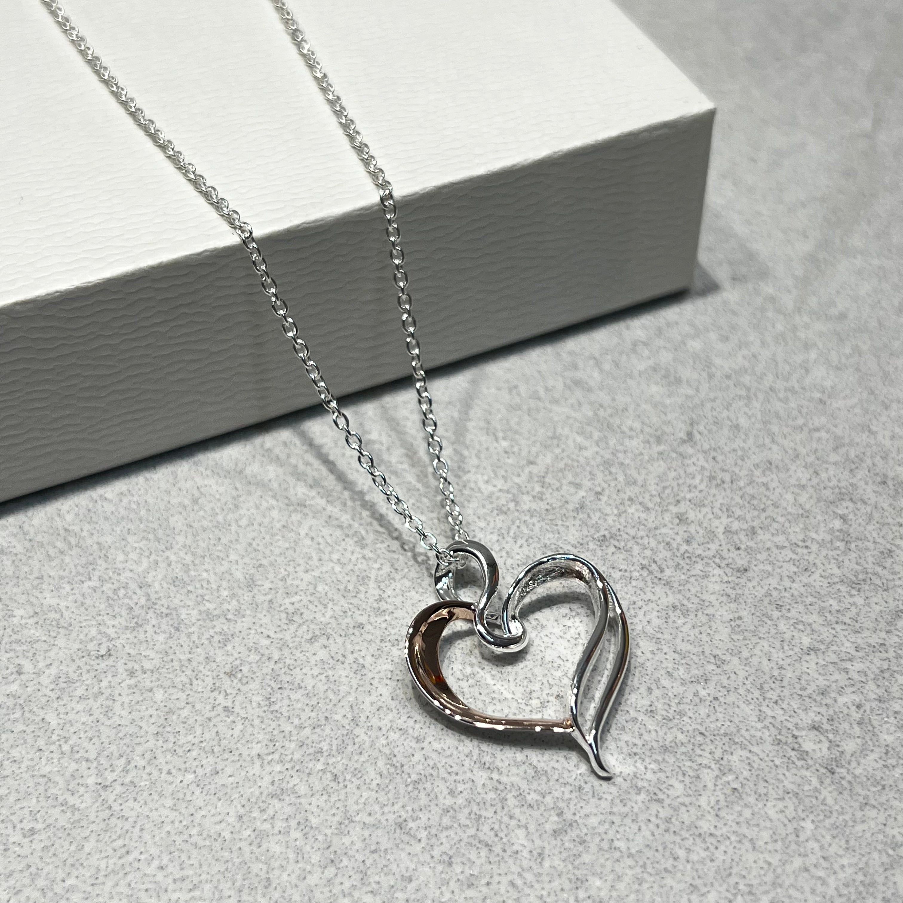 Sterling silver heart necklace discount