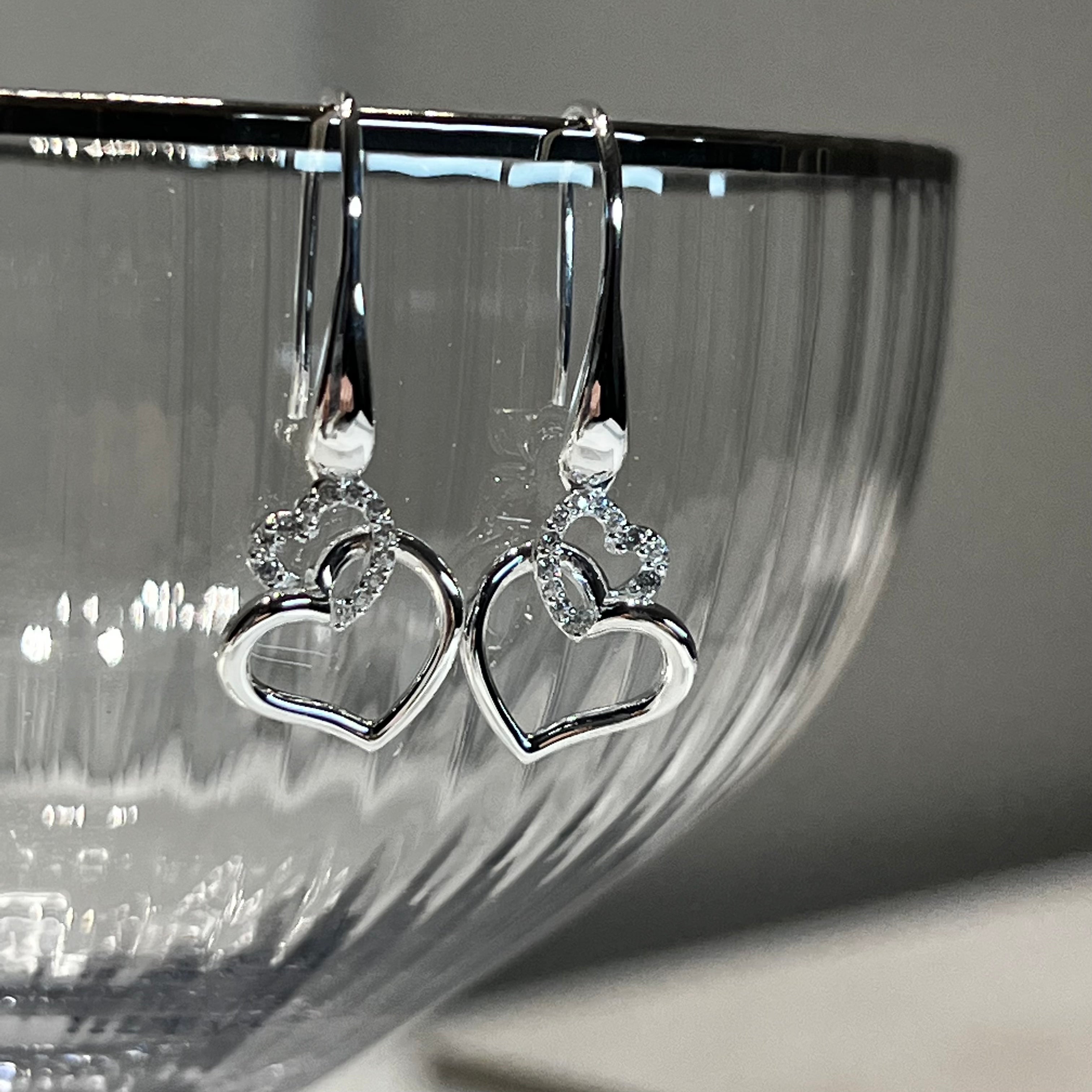 Unique & Co Sterling Silver Linked Heart Earrings