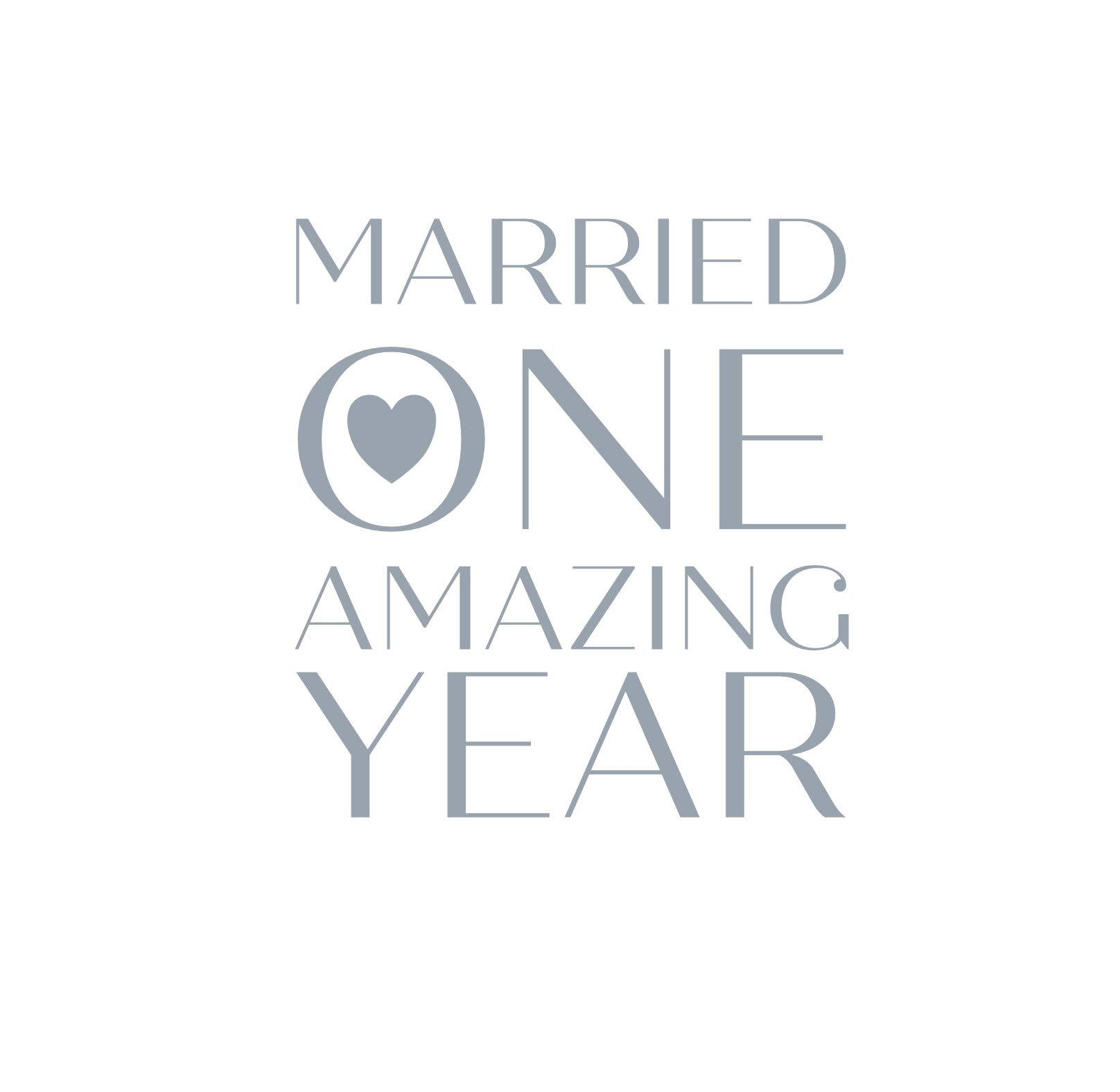 Only Love Married One Year Card - Foil