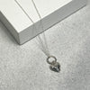 POM Sterling Silver Hammered Hoop And Heart Necklace