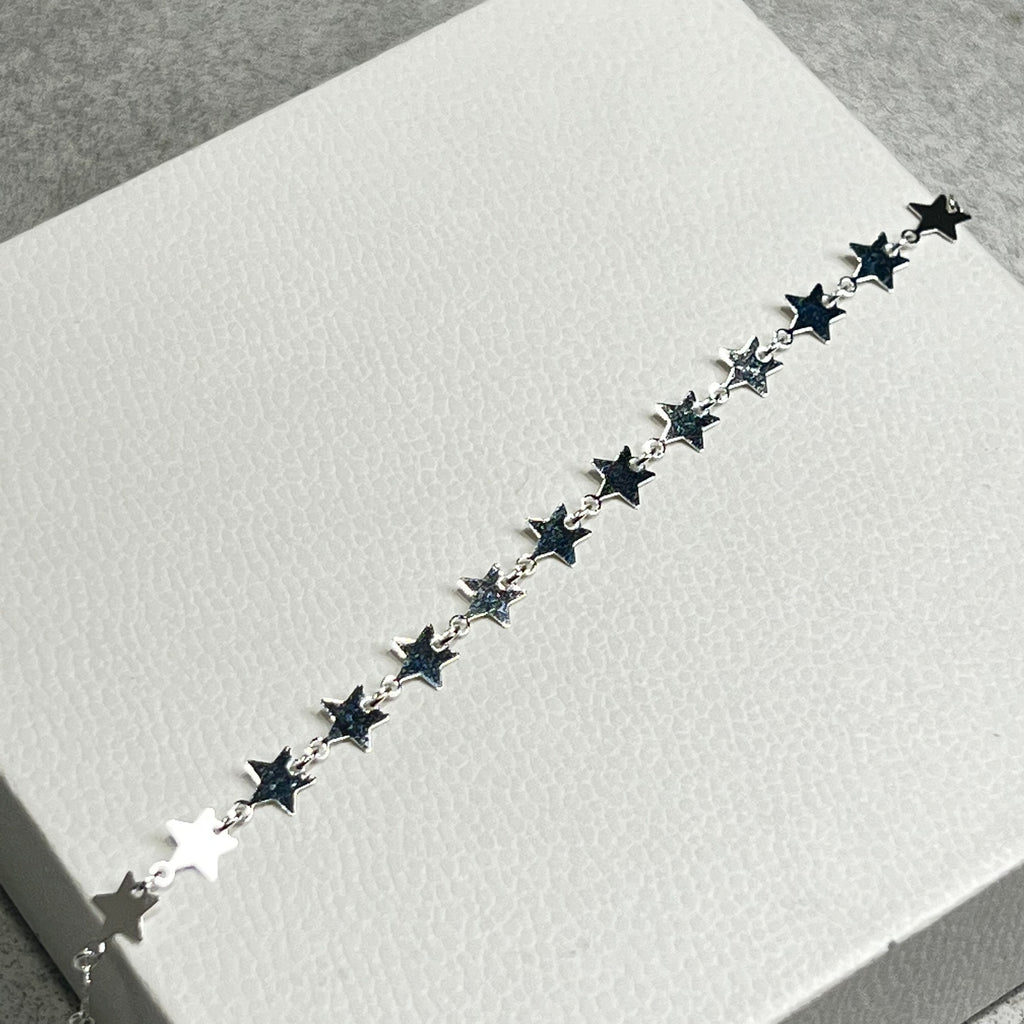 Sterling Silver Flat Star Bracelet