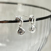 POM Sterling Silver Crystal Bar and Drop Earrings