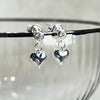 Sterling Silver CZ Stud with a Plain Heart Drop