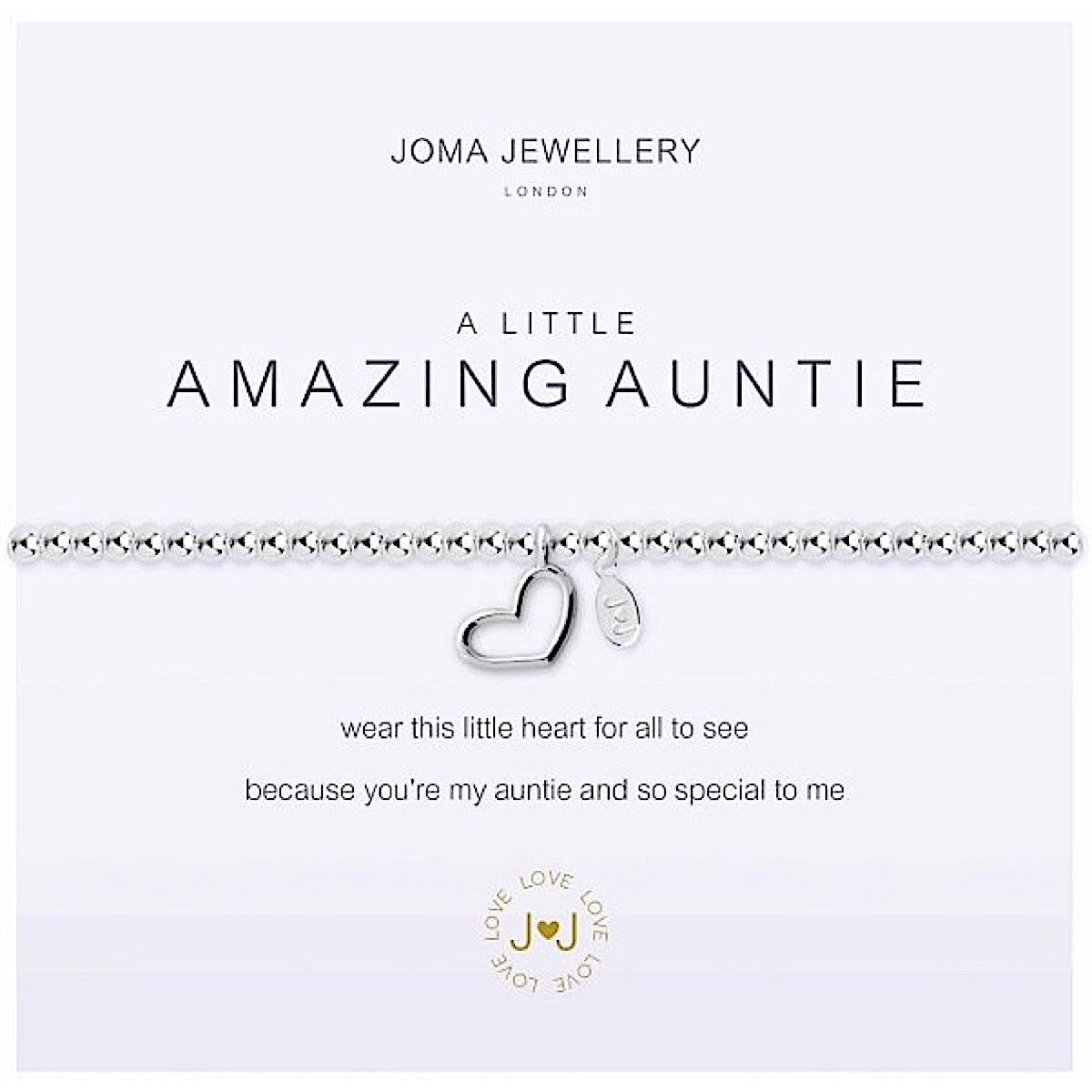 Joma Jewellery a little Amazing Auntie Bracelet - heart