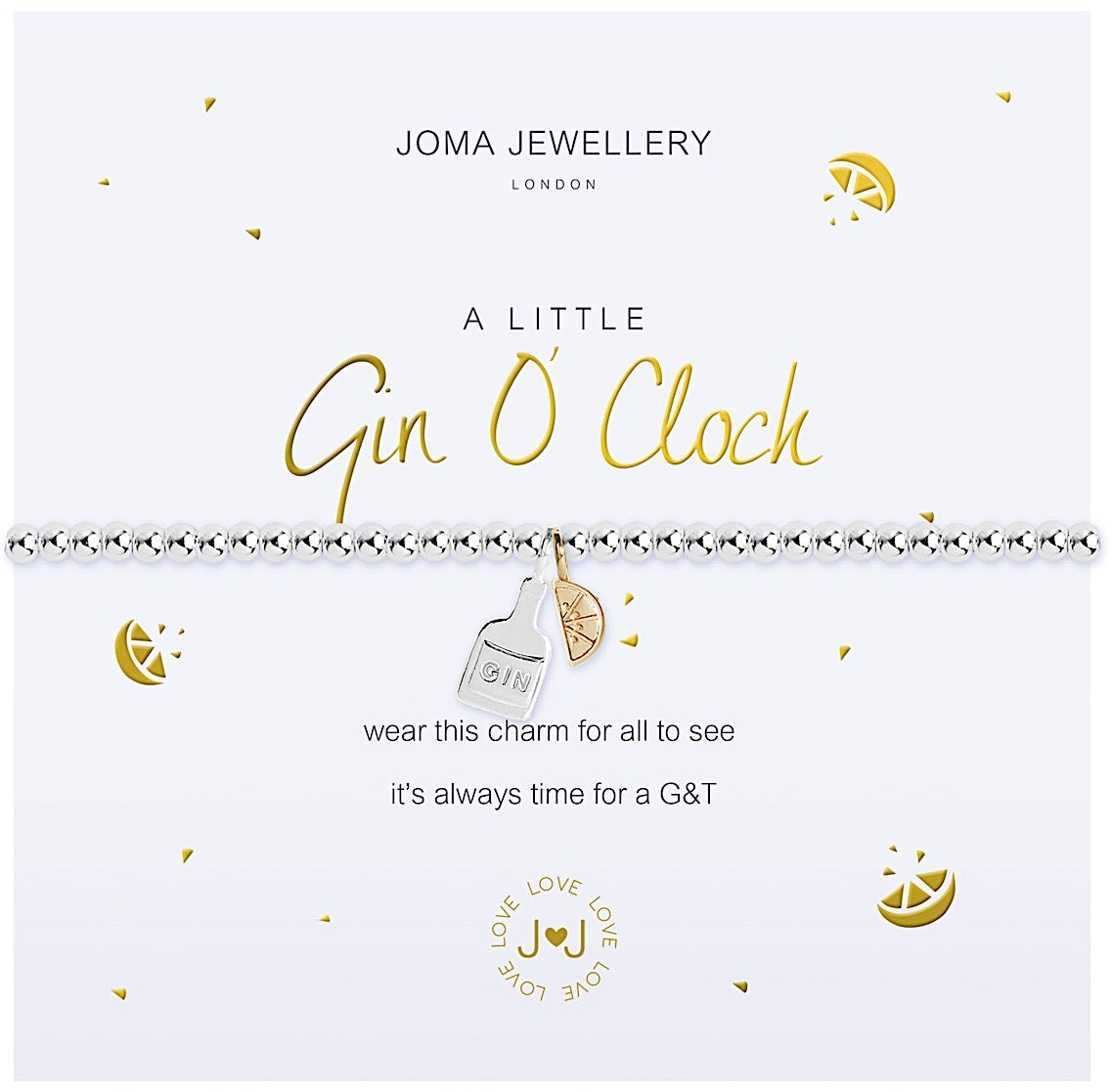 Joma Jewellery a little Gin O' Clock Bracelet - bottle and lemon