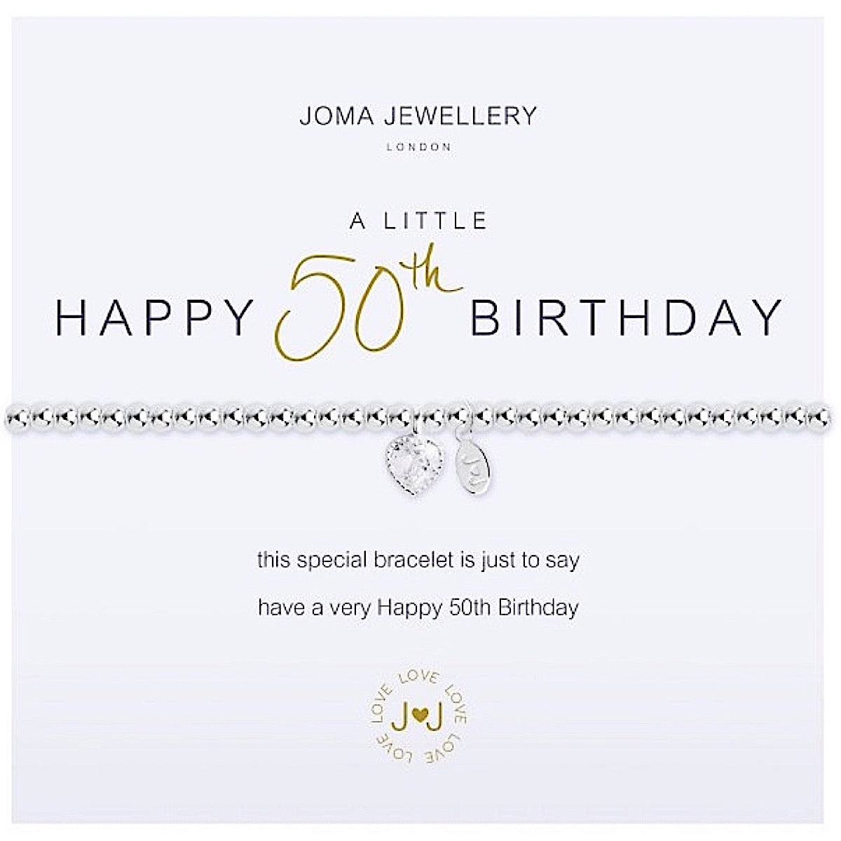 Joma Jewellery a little Happy 50th Birthday Bracelet