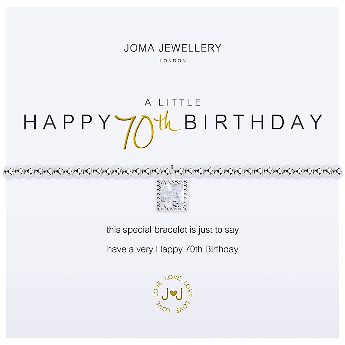 Joma Jewellery a little Happy 70th Birthday Bracelet