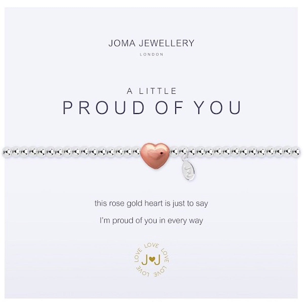 Joma Jewellery a little Proud of You Bracelet - Rose Gold Heart