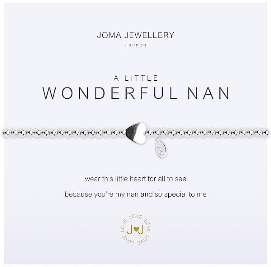 Joma Jewellery a little Wonderful Nan Bracelet - heart