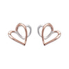Unique & Co Sterling Silver And Rose Gold Linked Heart Earrings