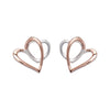 Unique & Co Sterling Silver And Rose Gold Linked Heart Earrings