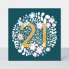 Mika Floral 21st  Birthday Card