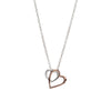 Unique & Co Sterling Silver and Rose Gold Linked Heart Necklace
