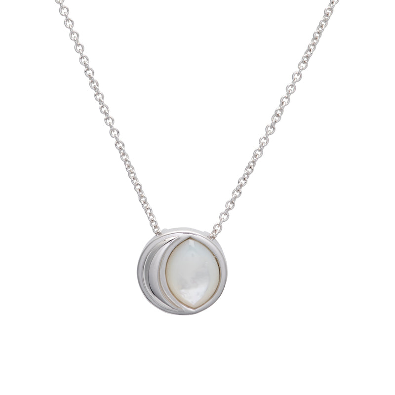Unique & Co Sterling Silver Mother Of Pearl Necklace