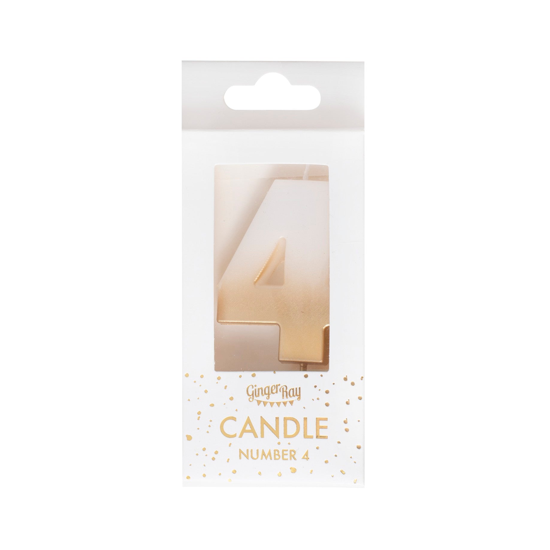 Gold Ombre 4 Number Birthday Candle