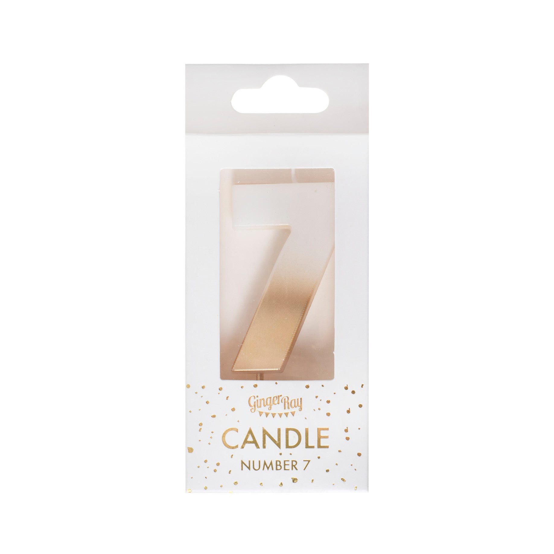 Gold Ombre 7 Number Birthday Candle