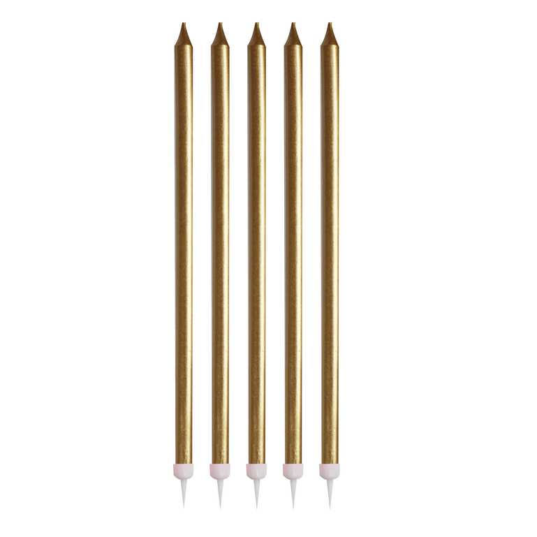 Gold Tall Birthday Candles