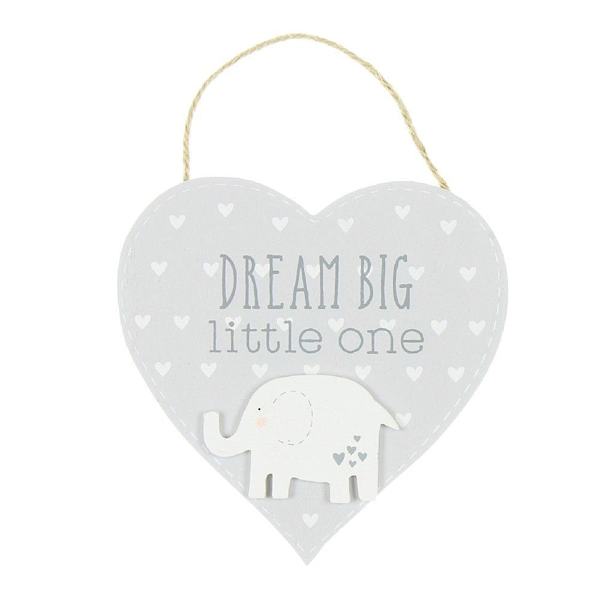 Petit Cheri Elephant Dream Big Little One Heart Plaque