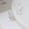 POM Silver Crystal Heart Studs