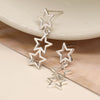 POM Sterling Silver Triple Hanging Star Earrings