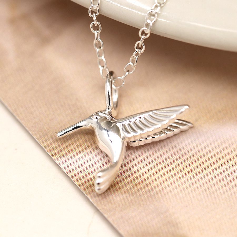 POM Sterling Silver Hummingbird Necklace