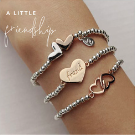 Joma Jewellery A Little Beautiful Friend Bracelet - Rose Gold Hearts