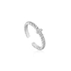 Ania Haie Silver Rope Twist Adjustable Ring