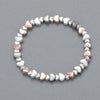 Grey, Silver And Rose Gold Heart Beaded Bracelet