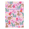 Klara Hawkins - Birthday Wishes Card | Cute Tabby Cat and Floral Pattern