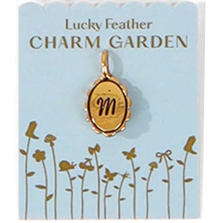 Lucky Feather - Charm Garden - Scalloped Initial Charm - Gold - M