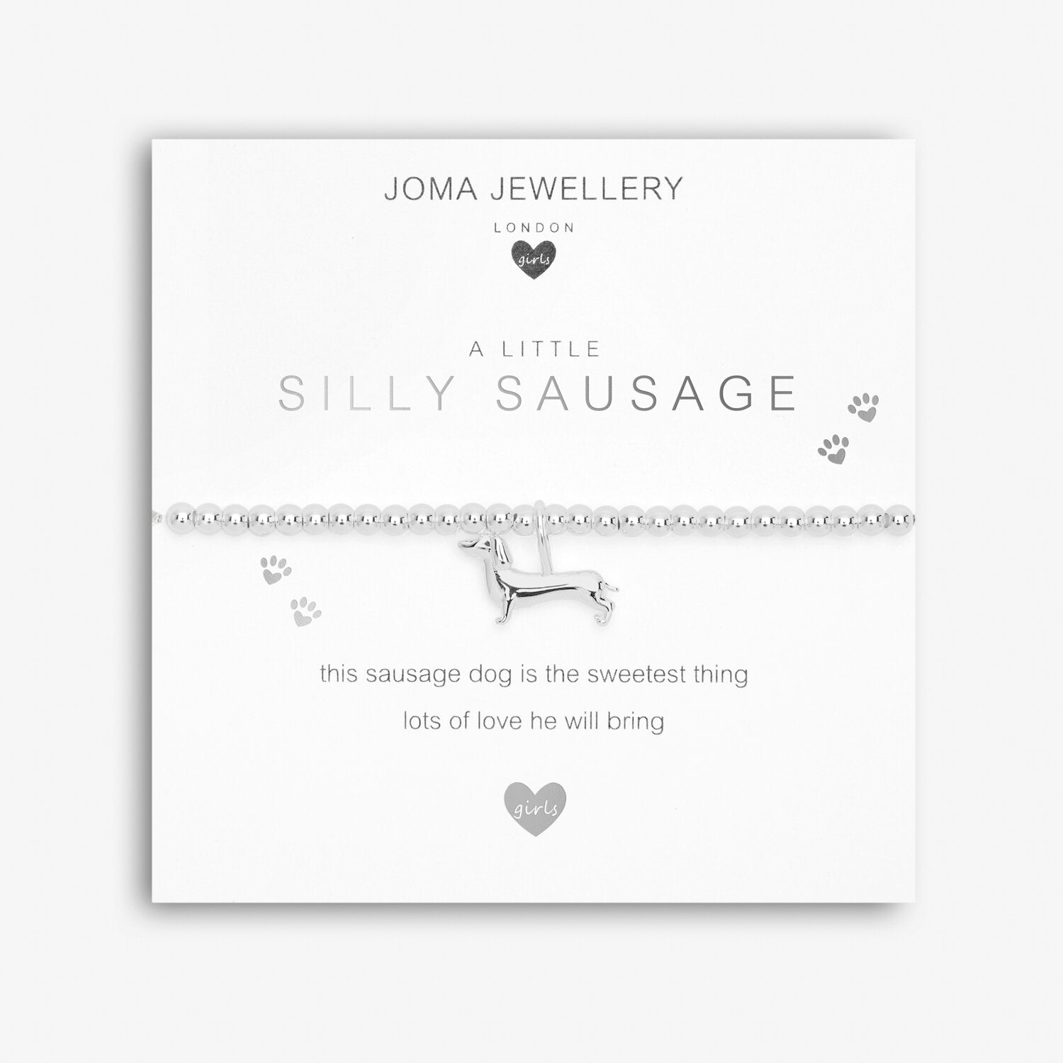 Joma Jewellery Girls a little 'Silly Sausage' Bracelet