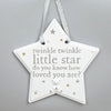 Bambino White Twinkle Twinkle Little Star Hanging Plaque