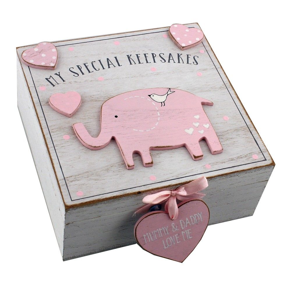 Petit Cheri Elephant Special Keepsake Box Pink