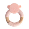 Bambino Wood & Silicone Teddy Teether - Pink