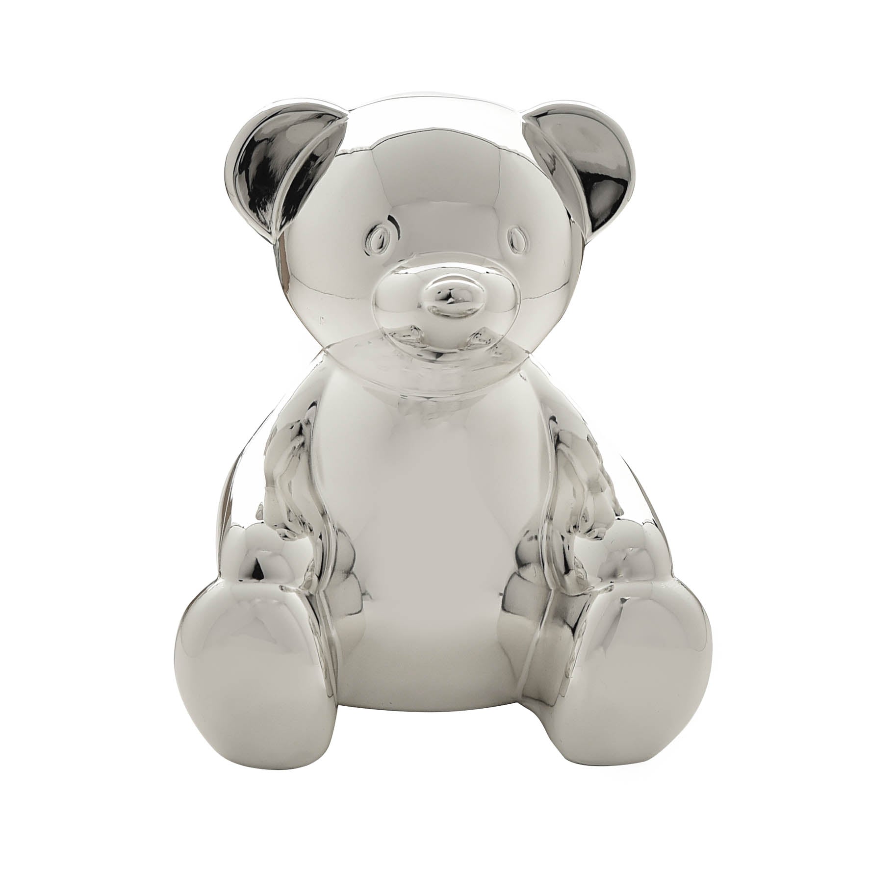 Bambino Silver Plated Money Box - Teddy Large