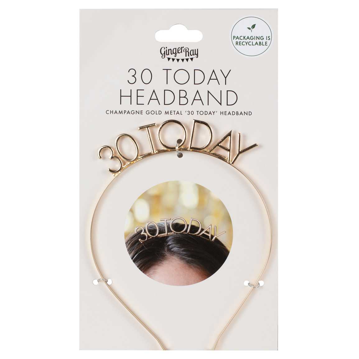 Champagne Gold 30th Birthday Headband